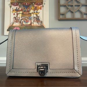 Rebecca Minkoff Madison Silver Saffiano Crossbody